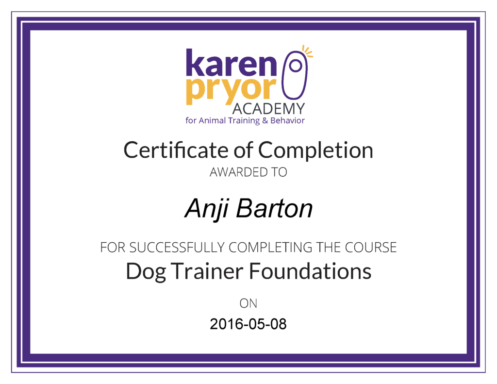 Karen Pryor Dog Trainer Foundations